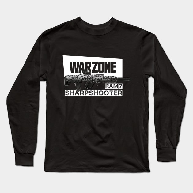 Warzone RAM7 auto rifle sharpshooter print (Call of Duty guns) Long Sleeve T-Shirt by MaxDeSanje 